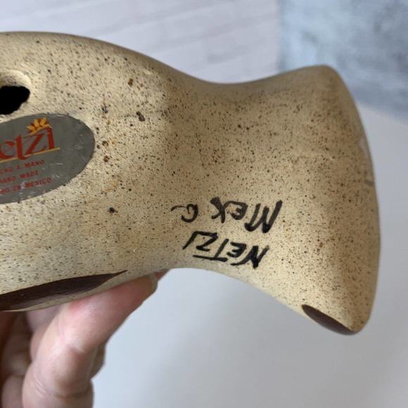 VTG Netzi Bird Dove Pottery Figurine Mexico Floral Corcho Hand Made - Picture 7 of 11